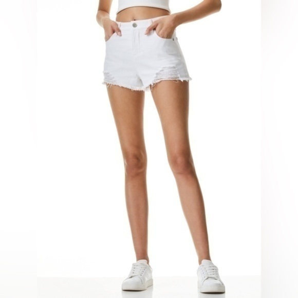 Alice + Olivia White Jean Shorts - Picture 3 of 12